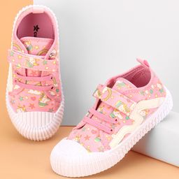 Cute Walk by Babyhug Slip On Casual Shoes with Velcro Closure & Unicorn Print - Pink-image-96