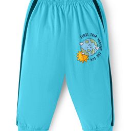 Tango Single Jersey Knit Full Length Lounge Pant with Planet Earth Print & Tape Detailing - Aqua-picture-27