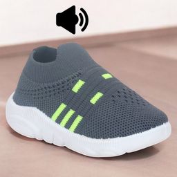 Lil Lollipop Striped Slip On Musical Shoes - Grey-image-86