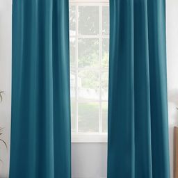 HOMEMONDE Blue 2 Pieces Black Out Door Curtains-image-88