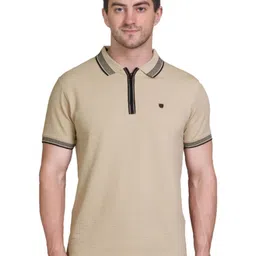 ARRAY Men Solid Polo Collar Cotton T-shirt-image-30