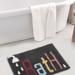 Myntra Elegant Homes 1600 - GSM Grey & White Anti SkidBath Rugs-image-85