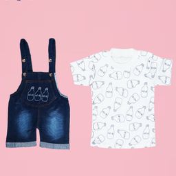 BAESD Infants Short Dungaree With Printed T-Shirt-18