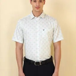 Allen Solly Floral Printed Spread Collar Slim Fit Formal Pure Cotton Shirt-picture-1