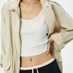 Koton Women Longline Bomber Jacket image 2