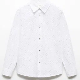 Mango Kids Boys Ditsy Geometric Print 100% Cotton Casual Shirt-image-33