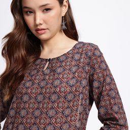 Anouk Rustic Floral Printed Straight Kurta With Trousers & Dupatta image 3