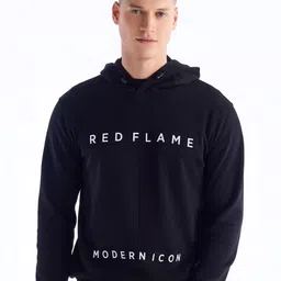 Red Flame Men Printed Hooded Sweatshirt-image-61