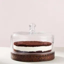 Fabindia Brown & Transparent Glass Samod Cloche Jars Container-7