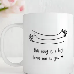 Giftii White Printed Ceramic Glossy Mugs Set of Cups and Mugs-2
