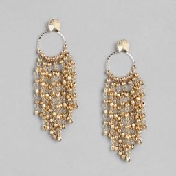 DEEBACO Gold-Toned Contemporary Drop Earrings-37