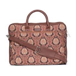 ZOUK Jodhpur Damask Brown Printed Laptop Messenger Bag-14