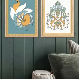 Kotart White & Brown 2 Pieces Abstract Wooden Wall Arts-picture-2