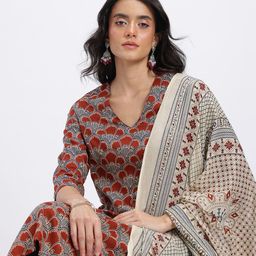 HERE&NOW Ethnic Motifs Print Kurta Set-picture-57