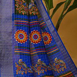 Anouk Rustic Kalamkari Zari Block Print Saree image 2