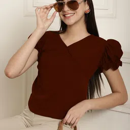 Metronaut Puff Sleeve Wrap Top-picture-47