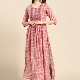 SHOWOFF Mauve Printed Kurta-23