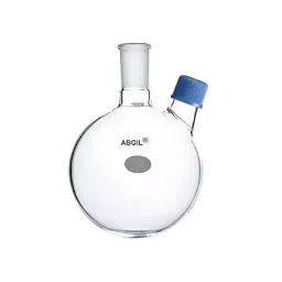 ABGIL 3 L Boiling Flask Round Bottom Transparent with Screw Cap for Angled Side Neck and B40 Center Joint, FB-298-11-18