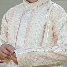 Stuffie Land Boys Ethnic Motifs Embroidered Regular Sequinned Dupion Silk Kurta with Pyjamas image 3