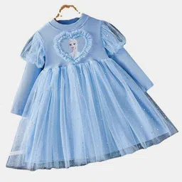 YK Girls Embellished Gathered or Pleated Fit and Flare Dress-picture-20