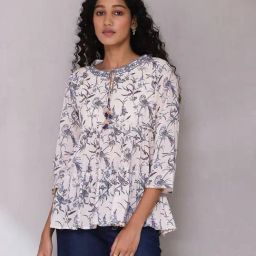 aarke Ritu Kumar Ecru Printed Top-picture-13