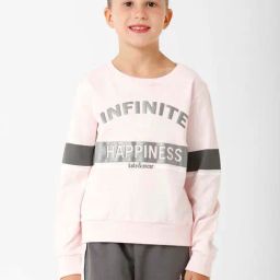 Kate & Oscar Kids Pink Cotton Printed Full Sleeves Sweatshirt-image-97