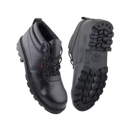 Fuel Steel Toe Safety Shoes High Ankle Nitrile/Rubber PU Sole Black, Flamingo Size UK 6-image-59