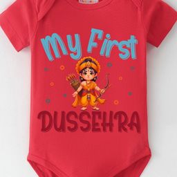 BLUSHES Infants My First Dussehra Printed Pure Cotton Bodysuit-picture-32
