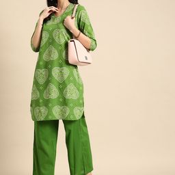 Anouk Women Bandhani Printed Pure Cotton Kurti with Palazzos-picture-15