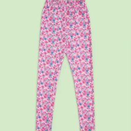 Pantaloons Junior Pink & Blue Floral Print Leggings-image-85