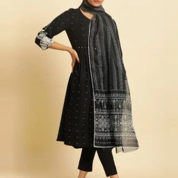 W Grey Printed Dupatta-29