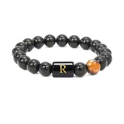 EDMIRIA Men Black Artificial Beads Ceramic Elasticated Bracelet-picture-42