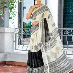 KALINI Ethnic Motifs Printed Saree With Unstitched Blouse Piece-picture-49