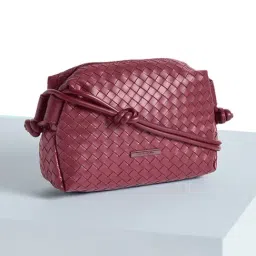 Forever Glam by Pantaloons Plum Woven Small Cross Body Bag-picture-35