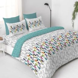 DDECOR Ovals Bedding Set(Double Comforter, Double Bedsheet & 2 Pillow Covers), Turqouise-image-32