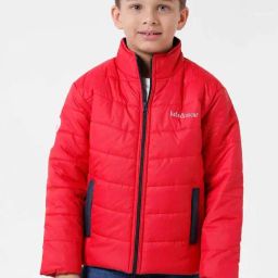 Kate & Oscar Kids Red Quilted Full Sleeves Jacket-image-41