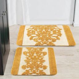 Saral Home KSCHINO Geometric Yellow Microfibre Bath Mat (Set of 2)-28