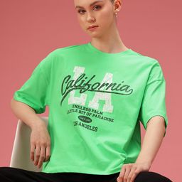 DressBerry Typography Printed Drop-Shoulder Sleeves Relaxed Pure Cotton T-shirt-image-49