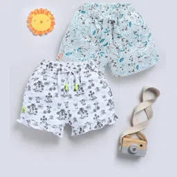 Biskid Girls Striped Printed Pack Of 2 Low-Rise Shorts-image-97
