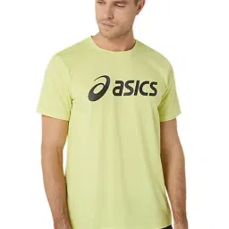 Asics Glow Yellow Cotton Regular Fit Printed Sports T-Shirt-image-7