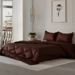 Stoa Paris Date Night Brown 150 GSM Poly Satin Double Ultra Silky Soft Comforter-image-12