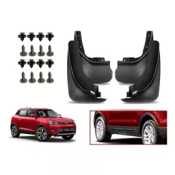 Auto Pearl Front and Rear Mud Guard For Mahindra XUV 300 (Black) Set of 4 Pcs-1