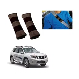 Auto Pearl Seat Belt Cushion (Pack of 2, Brown Black) Compatible for Nissan Terrano-image-31