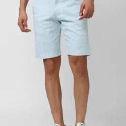 Peter England Casuals Light Blue Regular Fit Printed Shorts-picture-18