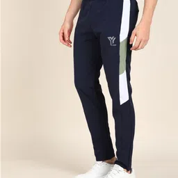 YUNEK Men Striped Mid Rise Track Pants-image-23