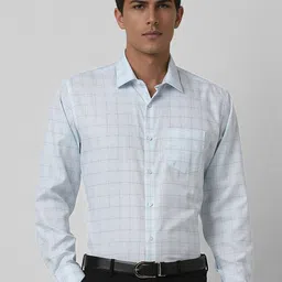 Van Heusen Men Spread Collar Checked Cotton Formal Shirt-picture-6