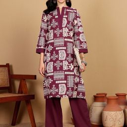 Varanga Women Floral Printed Kurta with Trousers-image-71