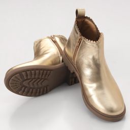Pine Kids Slip On Winter Boots with Zipper Closure - Golden-image-50