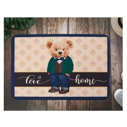 Yellow Bee Love Home Teddy Print Door Mat - Beige-image-36