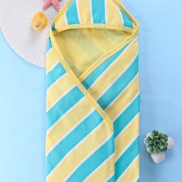 Babyhug Terry Woven Hooded Bath Towel with Floral Print L 76 X B 76 cm - Yellow-image-58